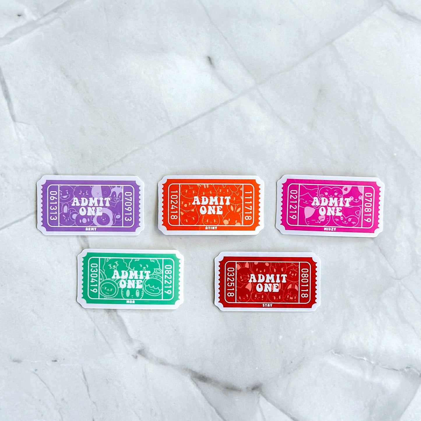 BTS Admit One Ticket Vinyl Sticker