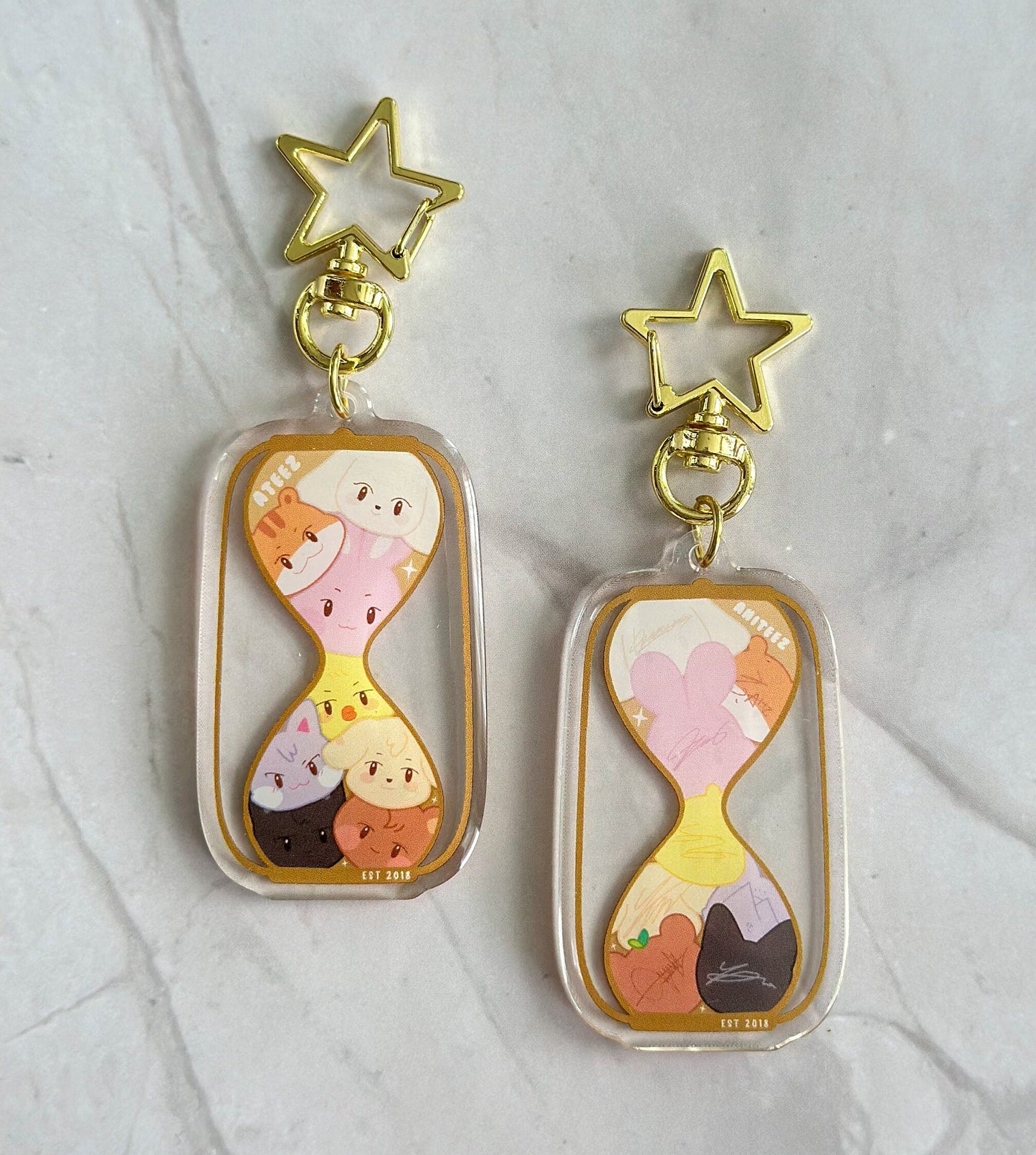 Ateez Aniteez Hourglass Double-Sided Acrylic Keychain