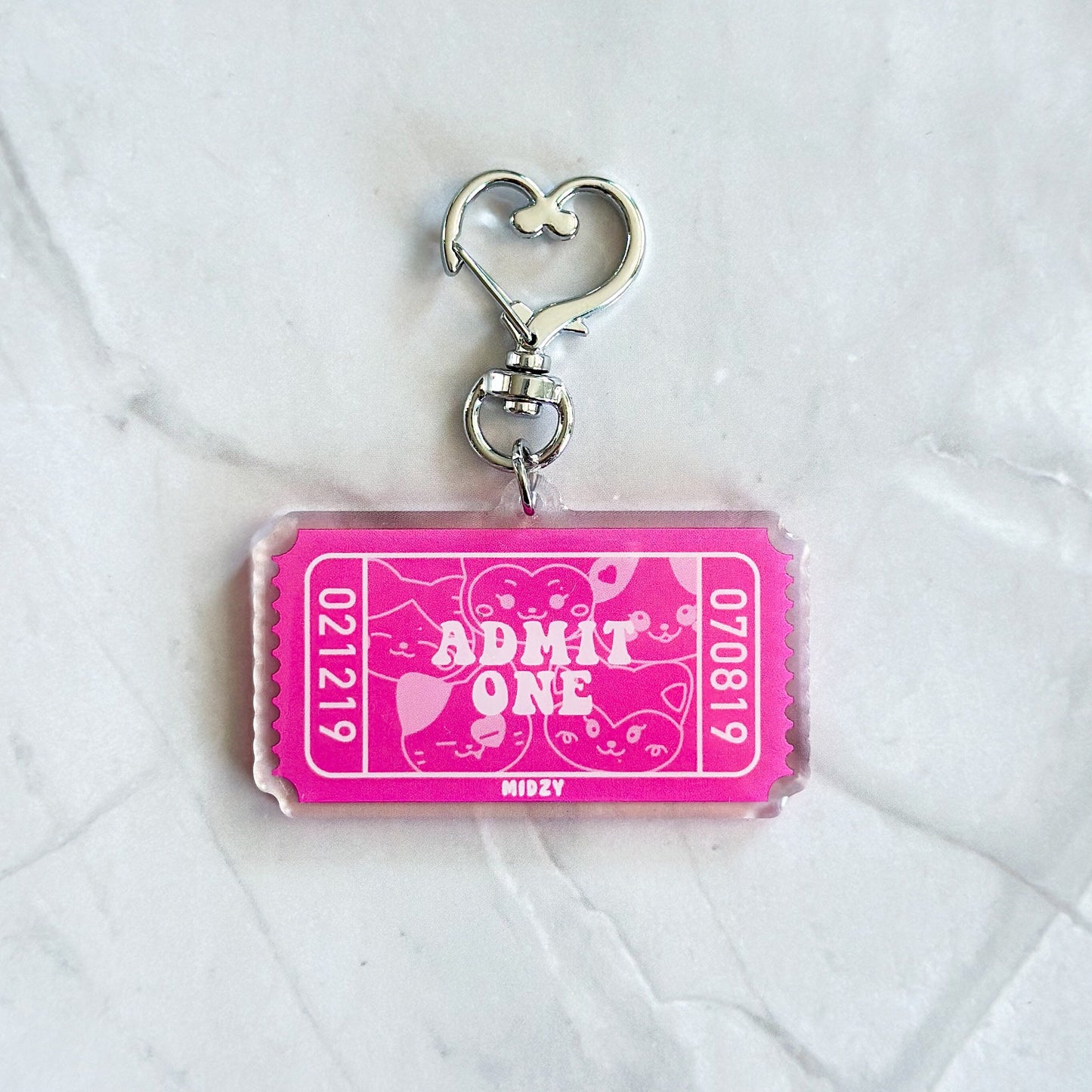 ITZY Twinzy Admit One Ticket Acrylic Keychain