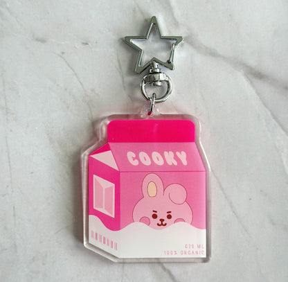BTS BT21 Milk Carton Acrylic Keychains