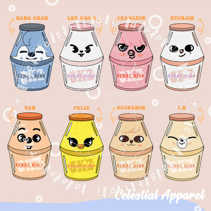 Stray Kids SKZOO Acrylic Bottle Keychains