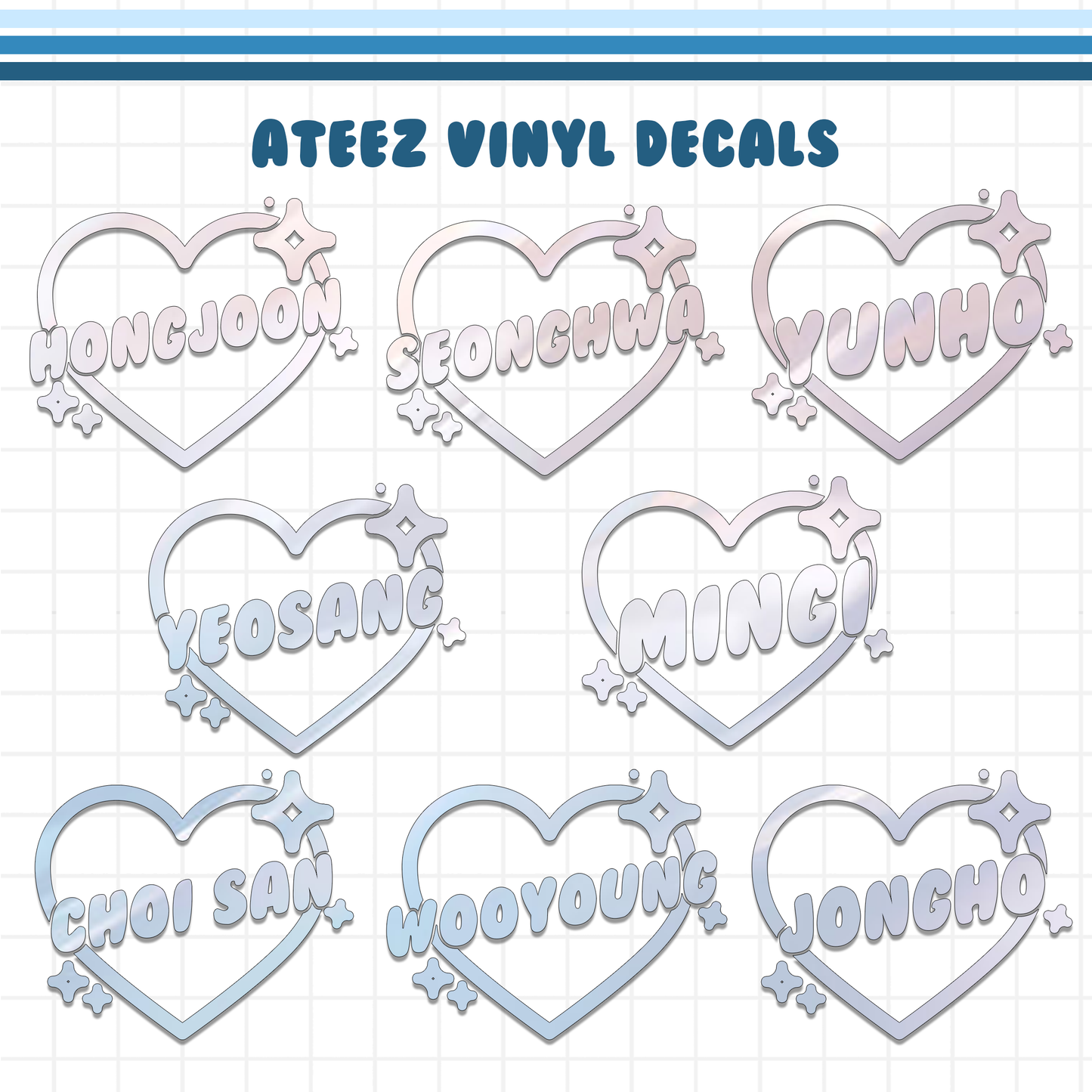 Ateez Heart Vinyl Decal