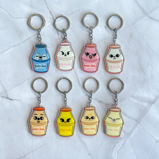 Stray Kids SKZOO Rainbow Acrylic Bottle Keychains