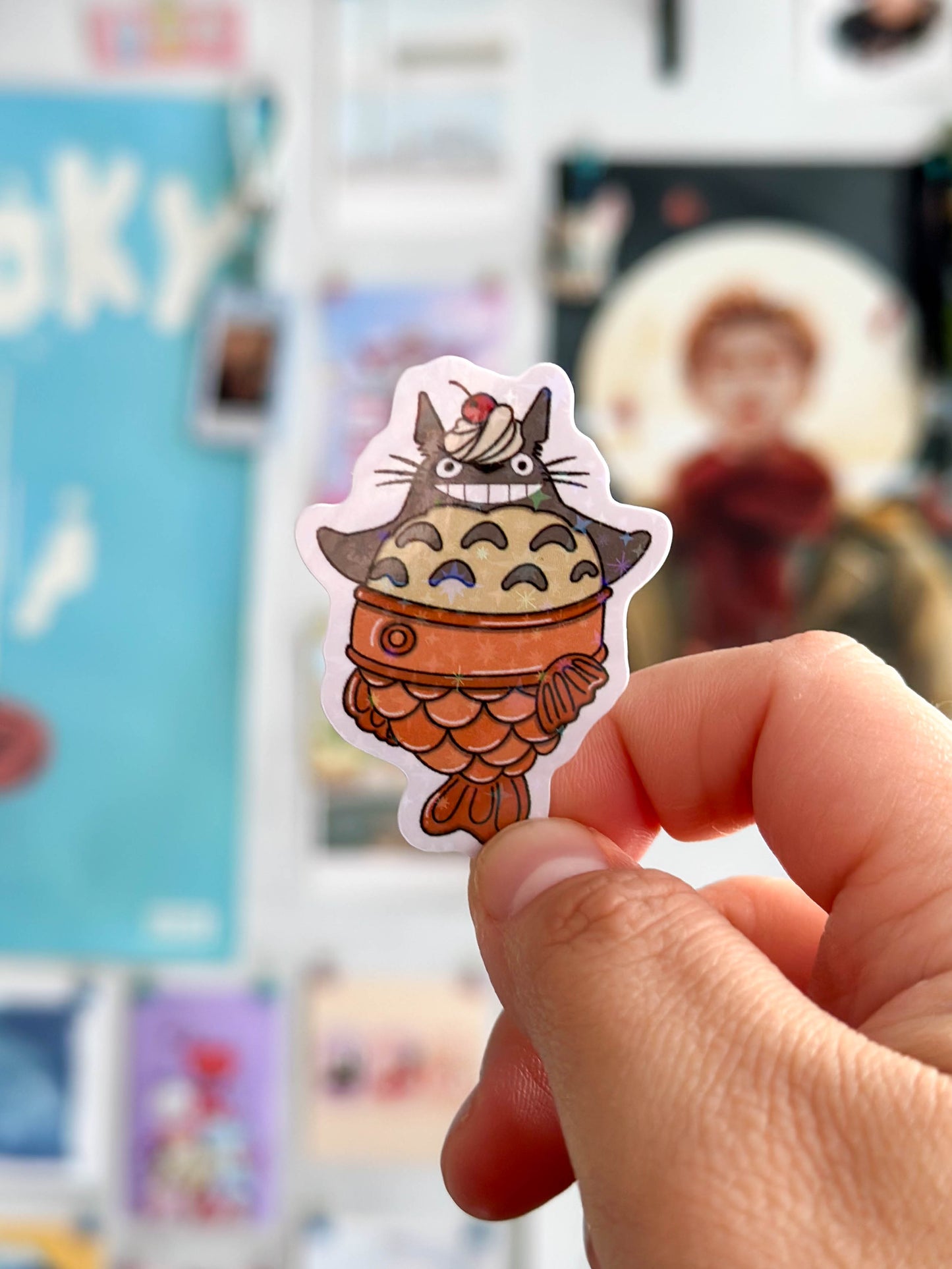 Studio Ghibli Holographic Sticker Flakes | Totoro Ice Cream | No Face Pocky | Soot Gremlin Drops (Susuwatari)