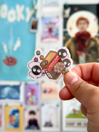 Studio Ghibli Holographic Sticker Flakes | Totoro Ice Cream | No Face Pocky | Soot Gremlin Drops (Susuwatari)