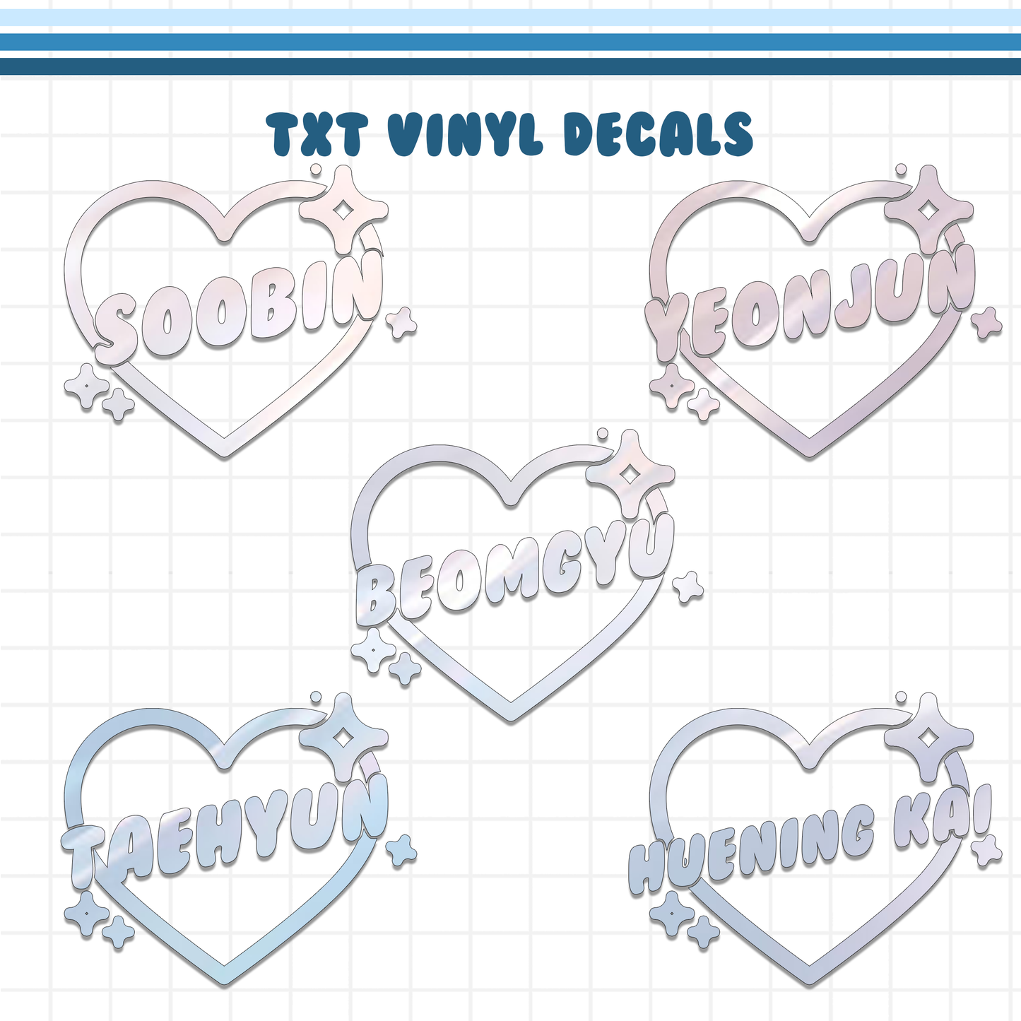 TXT Heart Vinyl Decal