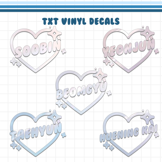 TXT Heart Vinyl Decal