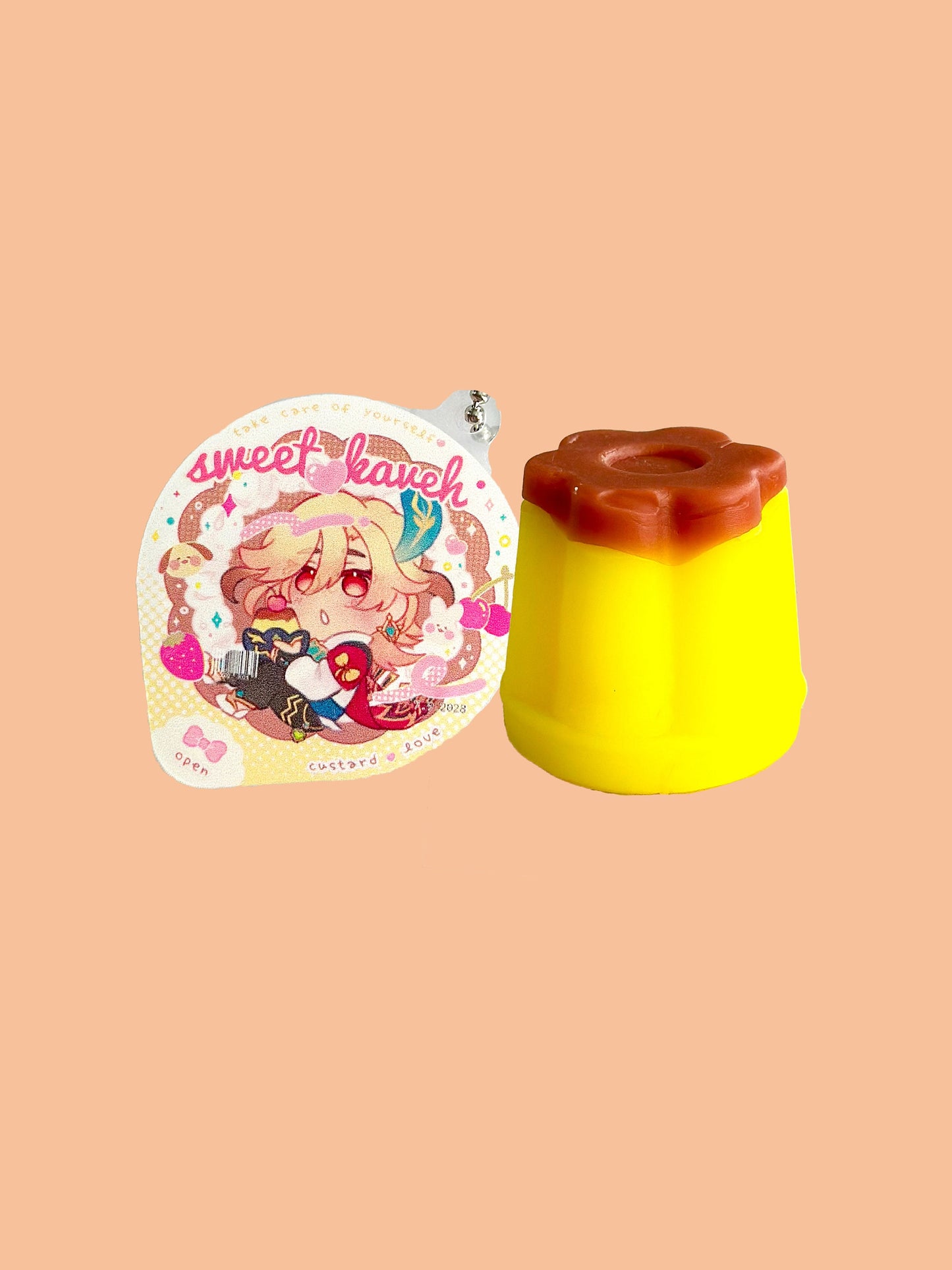 Kaveh Squishy Pudding Cup Keychain Charm