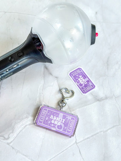 BTS BT21 Admit One Ticket Acrylic Keychain