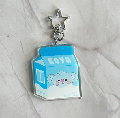 BTS BT21 Milk Carton Acrylic Keychains