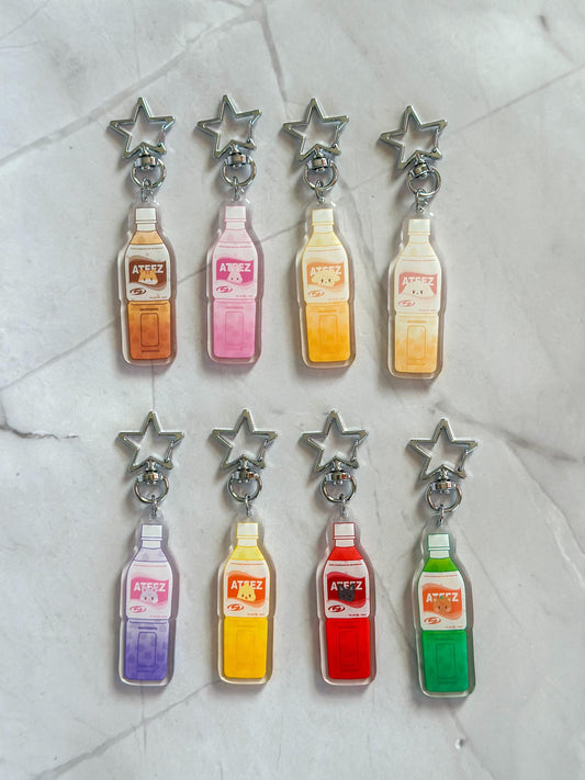 Ateez Aniteez Calpico Drink Double-Sided Acrylic Keychain | K-pop Merch