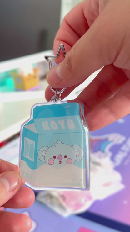 BTS BT21 Milk Carton Acrylic Keychains