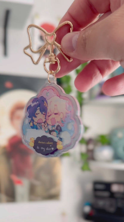 Dr. Ratio & Aventurine Penacony Acrylic Holo Keychain Charm