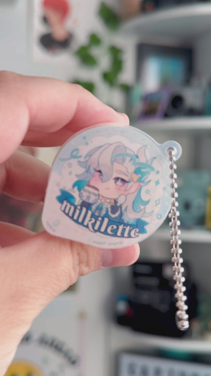 Neuvillette Squishy Pudding Cup Keychain Charm