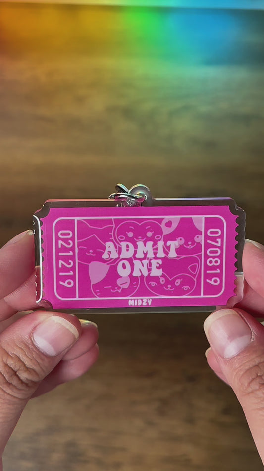ITZY Twinzy Admit One Ticket Acrylic Keychain
