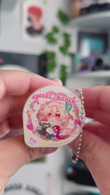 Kaveh Squishy Pudding Cup Keychain Charm